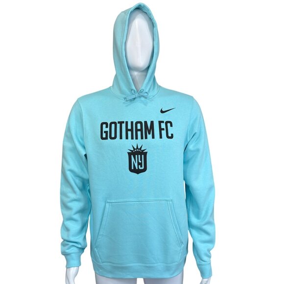 Nike Mens Gotham FC Hoodie Size M Light Blue Club Fleece Pullover NY Logo - Picture 1 of 7